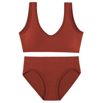 China QUICK DRY vest top set wear fitness women underwear soft active bra and panties sets sexy simple ladies for sale