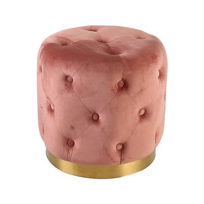 China Fashion Adjustable Soft Velvet Round Stool Round Makeup Dressing Stool (Waist) Sofa Stool Sofa Stool for sale