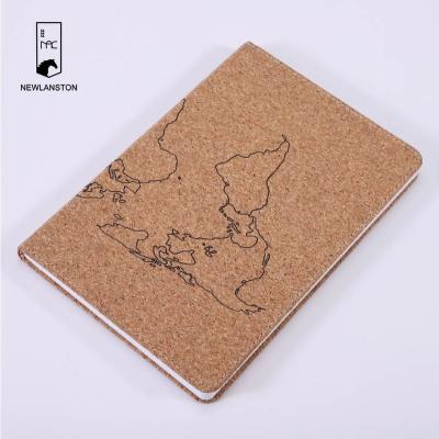 China Customized 2021 Brown Hardcover Embossed PU Printing Notebook With Earth Pattern for sale