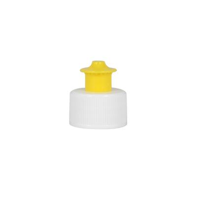 China Flip Non New Design 28/410 Plastic Push Pull Cap Wholesale For Bottle For Cosmetic Packaging for sale