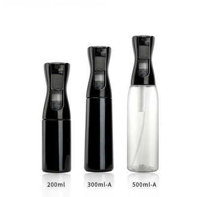 China Variety of Hot Sale New Design Trigger 200ml Empty Black Continuous Spray Pump Plastic Bottle for sale