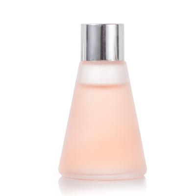 China Hot Selling Luxury Empty Frosted Glass Diffuser 50ml Decorative Perfume Bottle Refillable With Cap for sale