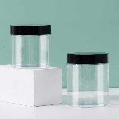 China 120ml 150ml Refillable Cosmetic Clear PET Candy Food Plastic Storage Jars With Lids for sale