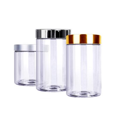 China Wide Mouth Jar 250ml 300ml 4oz 8oz Viable Clear Plastic Pet Jar With Plastic Screw Tops For Candy 250ml Plastic Jar for sale