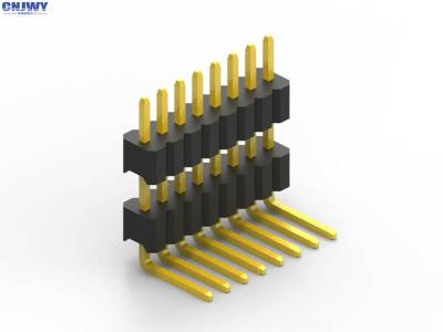 중국 오목한 구부리는 단 하나 줄 두 배 플라스틱 1.27 Mm 피치 PCB 우두머리 연결관 판매용