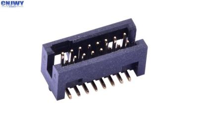 China 1.27 mm PCB 14 Pin Box Header Connector Oberfläche Montage Nylon 6T Schwarz zu verkaufen