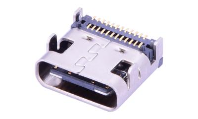 China 24 Conector de contacto USB 3.1 Conector tipo C, Pcb montaje Conector de USB C Base horizontal fijada en venta