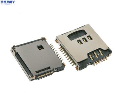 China Metal Flip Micro Sim Card Connector, MS / Memory Card Socket Nominale stroom 0,5 A Te koop