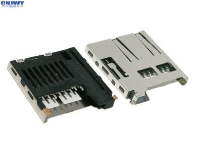 China Oppervlakte Tf kaart connector, Micro SD kaart stopcontact Nominale stroom 0,5 A Te koop