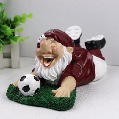 China Custom Europe Gnome Garden Statue Football League Mascot Souvenir for sale