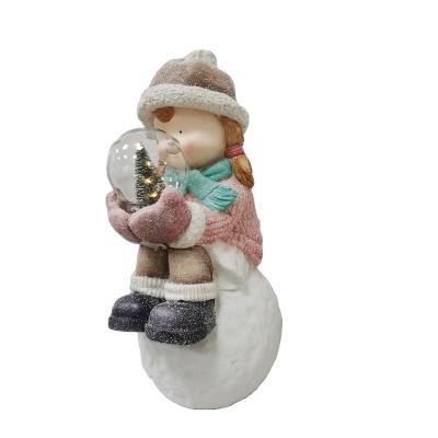 China Europe Christmas Decoration Girl Figurine with LED for Home Decoration for sale