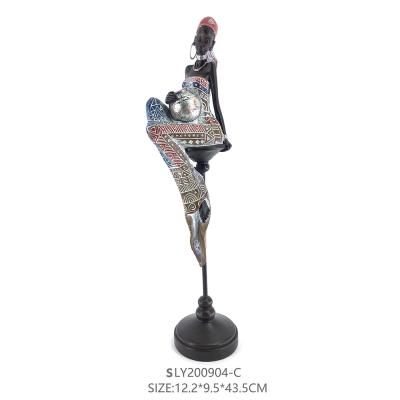 China Handmade African Resin Lady Statue For Tabletop Decoration From Europe for sale