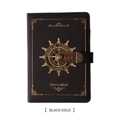 China A5 Custom Pu Leather Creatief Retro Sailor Notebook met einde Password Lock Gepersonaliseerd Logo Te koop