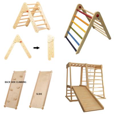 China Eco-Friendly Limited Time Discount Home Playground Exercise Fitness Wooden Pikler Triangle Scale for sale