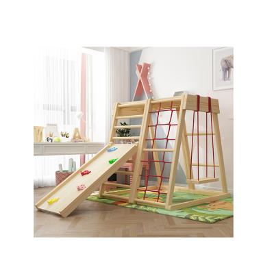 China Eco-friendly Classic Triangle Design Kids Playground Foldable Wooden Climbing Ladders Toys for sale