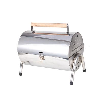 China Easily Assembled Portable Popular Barrel Barbecue Charcoal Grill Stainless Steel BBQ Grill for sale