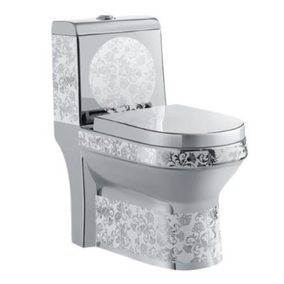 China A3110 Double-flush Modern Toiletry One-Piece Washdown Toilet / Silver Colored Toilet Bowl for sale