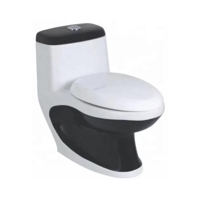 China A3116A Double-flush Sanitary Floor Mounted Black Enamel Waterless Toilet for sale