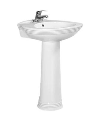 China Good Reputation D619 Modern Ceramic Bathroom Decorate Oval Wash Basin With Stand Pedestal for sale