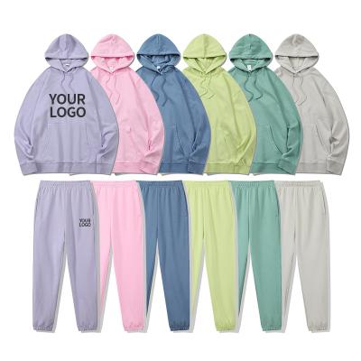 China High Quality French Terry Blank Sweatpants And Hoodie Set Anti-pilling Plain Unisex Custom Made Men Pullovers for sale