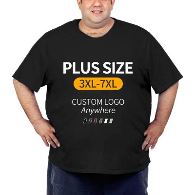 China Viable Wholesale Black White Bulk 100% Cotton Custom Printing Plain Summer Mens Plus Size T-Shirt for sale