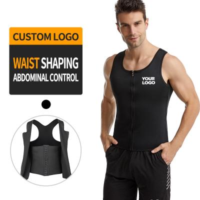 China QUICK DRY Invisible Zipper Gym Sauna Vest Belt Plus Size Wholesale Shape Wear Logo Waist Trainer For Men Custom Made for sale