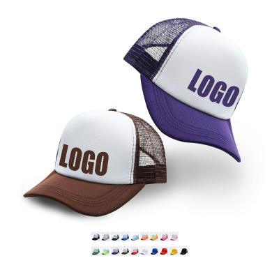 China Wholesale JOINT Mens Foam Mesh Nets Custom Logo Hats Breathable Trucker Hat 5 Panels for sale