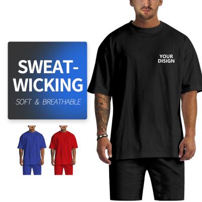 China Wholesale Simple Empty Gym Breathable Cotton Summer Jogging Two Piece Custom Logo Men Tracksuits Short Sports Set for sale