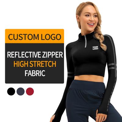 China 2021 Breathable Wholesale Zipper Activewear Clothes High Quality Custom Logo Womens Sexy Sports Oem Fitness Gym Wear Active Yoga for sale