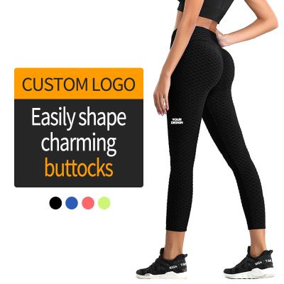 China 2021 Bubble Women Breathable Logo Butt Lifting Tight Tummy Custom Control Slimming Booty Gaiters Fitness Yoga Wear Pants Gym Sexy for sale