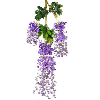 China Hot Sale Artificial Wisteria Eco-friendly Home Office Decoration Artificial Plant, normal one, 12 PCS in one carton for sale