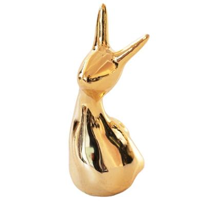 China Cute Art Decor Golden Rabbit Ring Holder Storage for Jewelry Engagement Wedding Ring Display Holder Stand Trinket Trays for sale