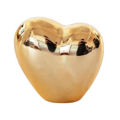 China China Gold Craft Heart Shape Ring Holder Storage for Wedding Ring Display Stand Trinket Trays Jewelry Engagement for sale