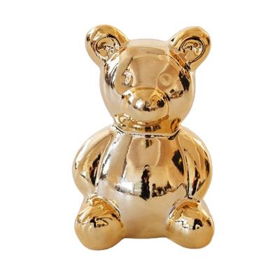 China Art Decor Golden Bear Ring Holder Ring Storage for Jewelry Engagement Wedding Ring Display Holder Stand Trinket Trays for sale