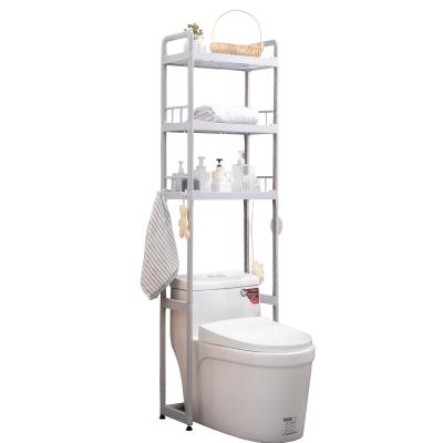 China Viable Multifunctional Easy To Assemble Floor Rack Bathroom Toilet Laundry Washing Machine PP Shelf Storage Plastic Drier Tower for sale