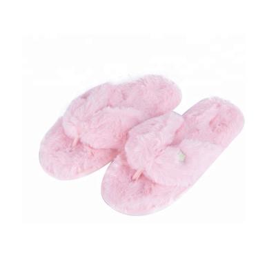 China Amazon Hot Sale Anti-slippery Branded Flip Flops Cute Pink Fluffy Slippers For Women for sale