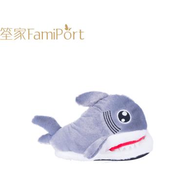 China OEM Popular Anti-Smell Plush Indoor Animal Fuzzy Shark Slipper Boots For Kids for sale