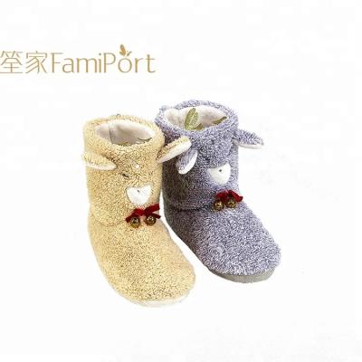 China Anti-odor Winter Lamb Warm Cashmere Knit Stable Slipper Boots For Women for sale