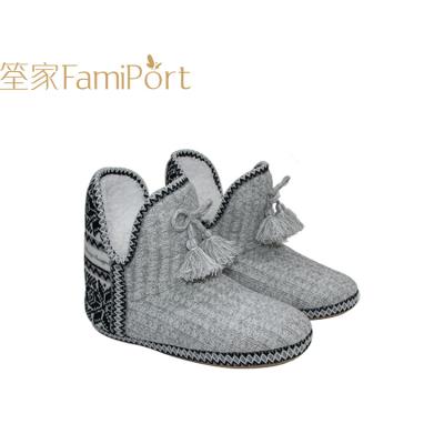 China Gray Anti-odor Custom Slipper Super Warm Indoor Boots Both Feet for sale