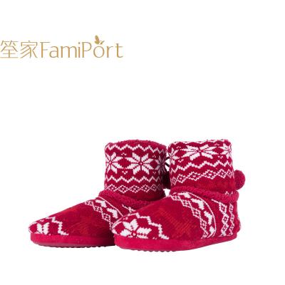 China Anti-odor Native Women Plush Home Slipper Warm Comfortable Boots Knitting Pattern for sale