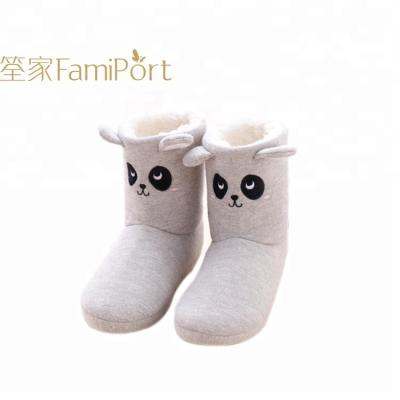 China Anti-odor Girls Love Fluffy Fur Slipper Embroidered Warm Indoor Boots for sale