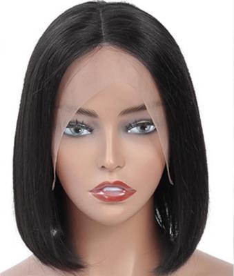 China Bob Hair Wig Part Vendor Wave Color Natural Virgin Hair Wigs 150% Density Silky Straight Medium Hair for sale