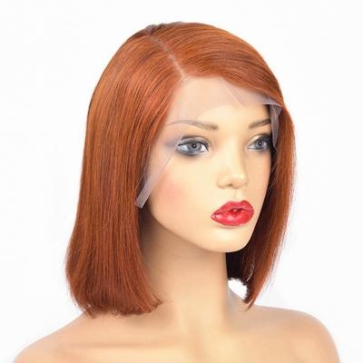 China Regular Seller Hand 100% Wave - Weaved Bob Wig 150% Density Hair Color Lace Wigs T Piece Full Orange Virgin Hair for sale