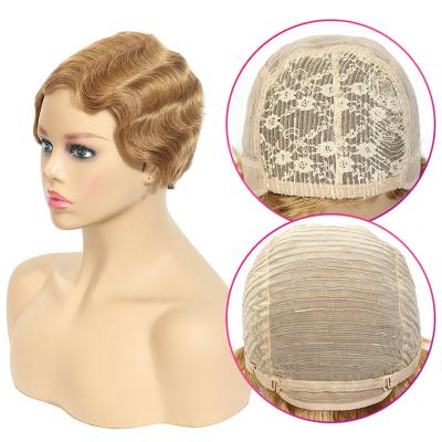 China Swiss Virgin Hair Wigs Short Bob Wig Aligned Cuticle Wig 150% Density Water Wave Lace Vendor Retro Human Hair Wigs for sale