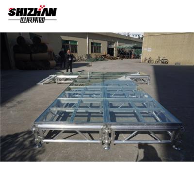 China Etapa portátil al aire libre transparente de la etapa de la boda del acontecimiento de acrílico de cristal de aluminio de la decoración en venta