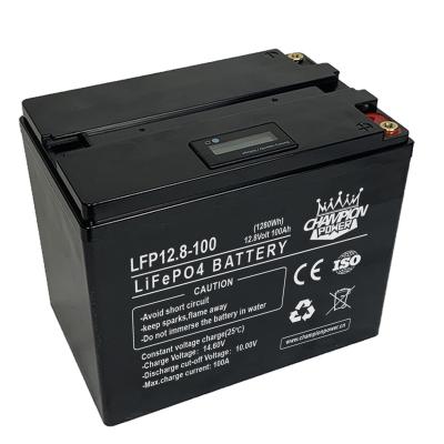 China ABS 12V 100Ah LiFePO4 4S1P Battery Pack Lithium Battery Solar Rechargeable Battery Smart Built-in BMS For Home Storage for sale