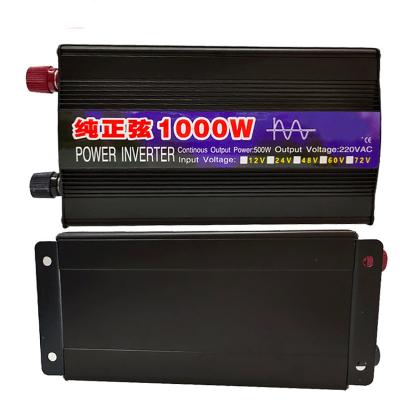 China Home Appliance 1000W Pure Sine Wave DC 12V/24V To AC 220V Cat Power Inverter LED Display AC Socket for sale