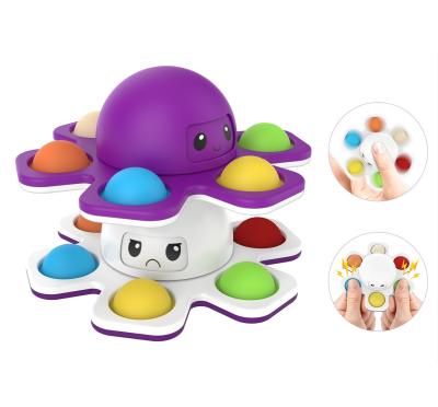 China Eco-Friendly Sensory Toy Face Changing Fidget Spinner Octopus Relaxing Decompression Relief Anti-Anxiety Noise Toys Push Noise Bubble Busy Person Toy for sale