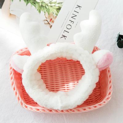 China New Cat Antlers 2021Amazon Cute Antlers Girl Comfortable Soft Net Red Ear Accessories Or Women Hair Elastic Band Or Livestream Washing Props for sale