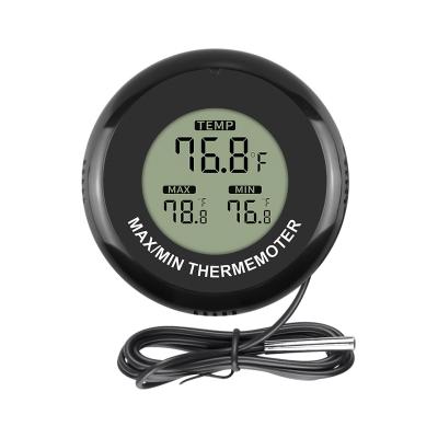 China 24 Hours Digital Display Round Electronic Thermometer Reptile Sucker Magnet Screen LCD Display Breeding Box Aquarium Breeding Box Temperature 24 Hours for sale